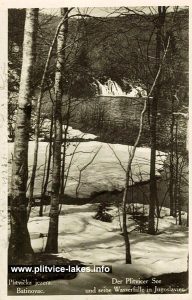 Snow at Batinovac Lake (Plitvice 1930s)