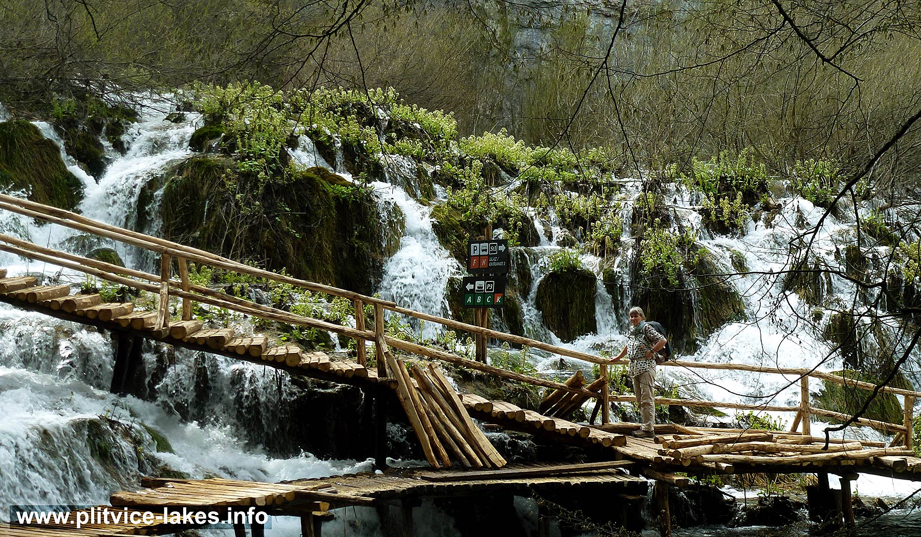 Crossing Cascades at Plitvice Lakes