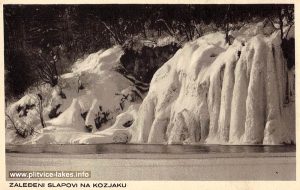 Frozen Waterfalls on Kozjak Lake (1930s)