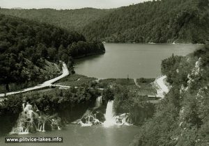 Panorama of Kozjak with Milanovački Slap Waterfall (Plitvice 1960s)