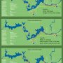 Map of Four Walking Trails in Plitvice Lakes