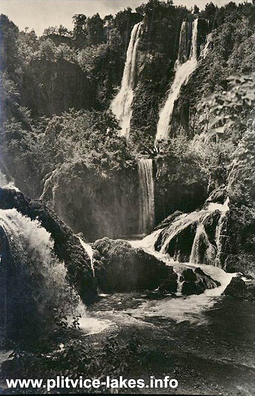 Sastavci Waterfall, Plitvice Lakes (1950s)