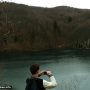 Taking Photo of Pltivice Spring in Lakes Panorama