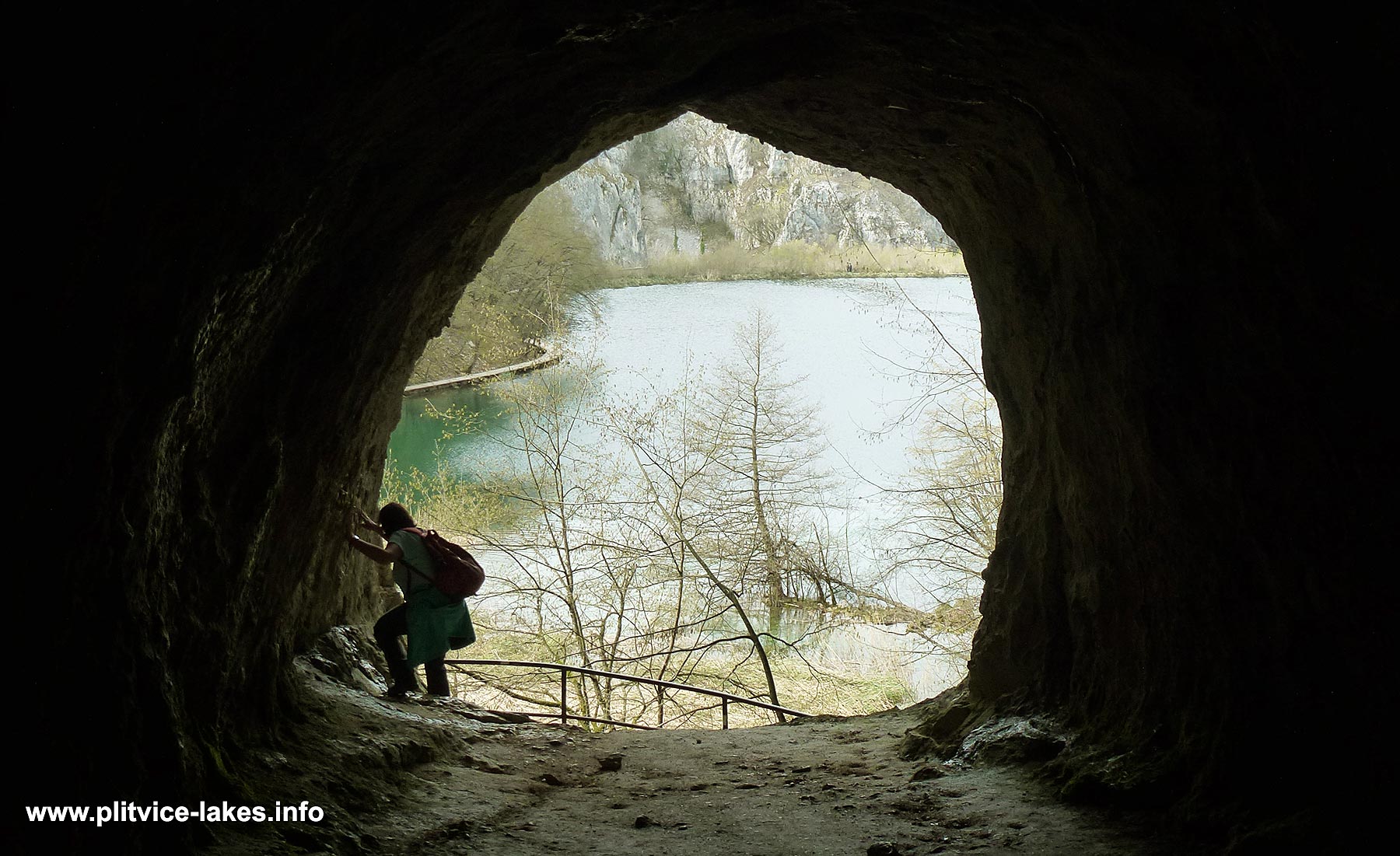 Interior of Šupljara cave with views over Kaludjerovac Lake @ Plitvice Lakes