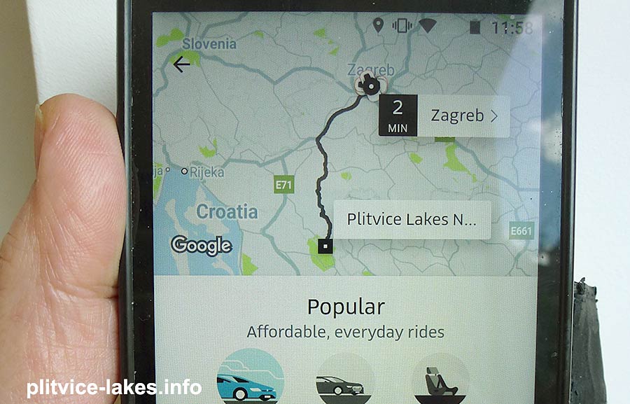 to Plitvice Lakes by Uber - car available in 2 minutes